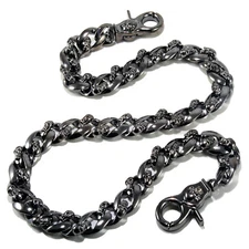 DK Medieval Skull Symbol Biker Trucker Key Jean Wallet Chain (27") Black CS57BLK