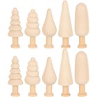 10 Pcs Mini Christmas Trees for Crafts Small Wooden Mushroom Child