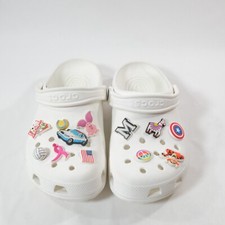 Crocs Classic White Clog with Jibbitz Size M7 /W9