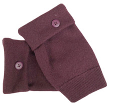 Fingerless Gloves Purple 100% Merino Wool One Size S M L MITTENS ARM WARMER CUFF