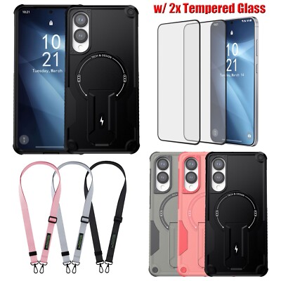 For Samsung Galaxy S25 Edge Rugged Case Cover+Phone Strap Lanyard Tempered Glass