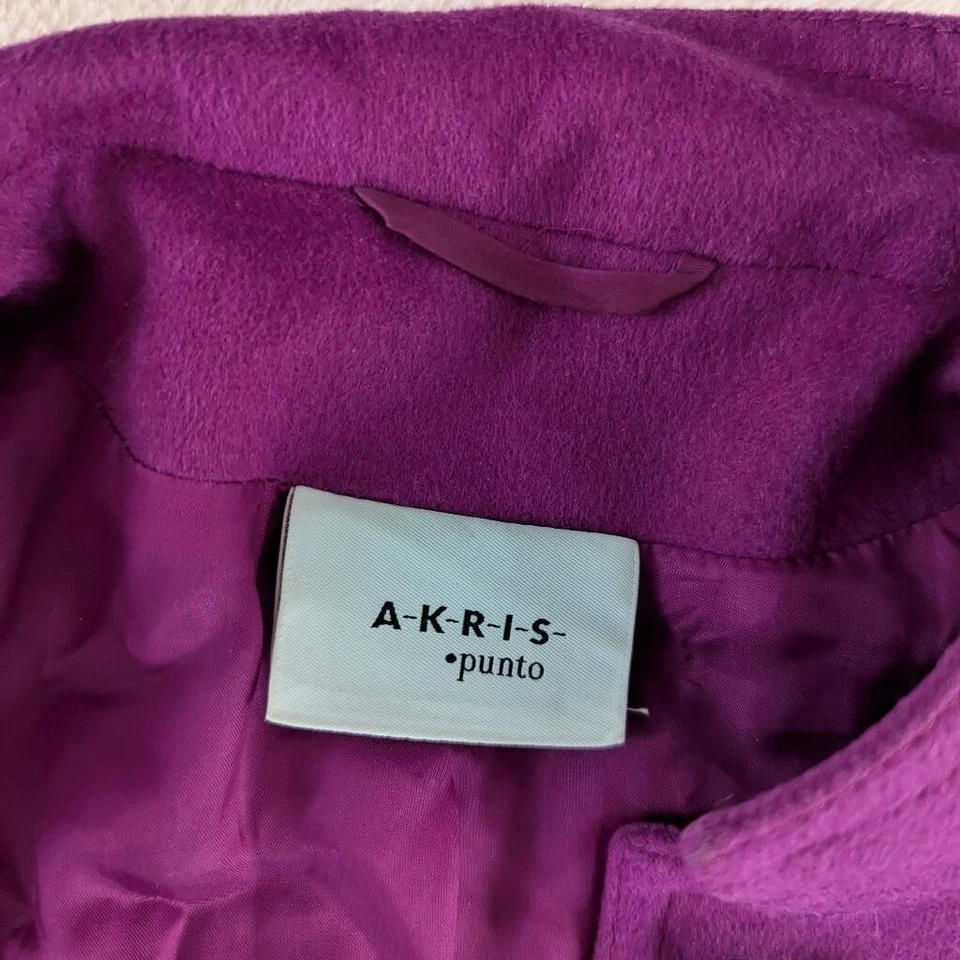 Blazer de lana de angora púrpura Akris Punto - talla 4 Foto 3 de 4