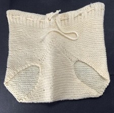 Antique Hand Knit Baby or Doll Shorts Bottoms Cream Color Early 1900  s