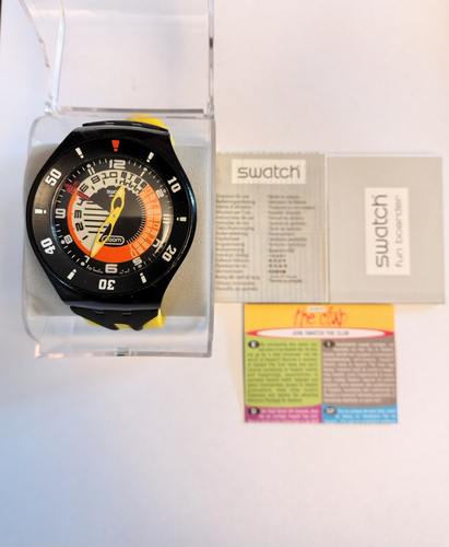 Swatch Fun Scuba Neu SUGB101 Schmetterling Gelb Armbanduhr Taucher NOS - Bild 6 von 6