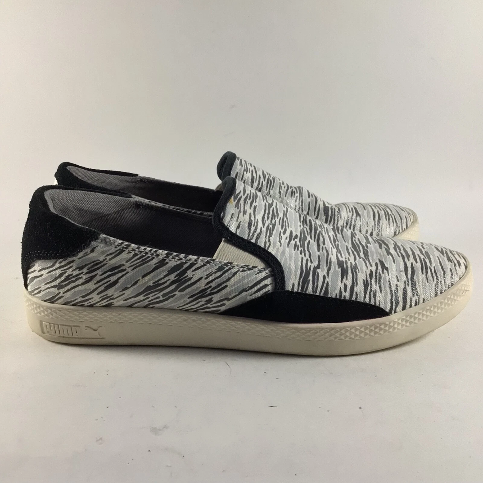 Puma sport linea donna scarpe slip on bianche nere taglia 8 5