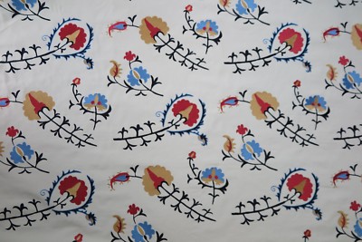 ZOFFANY CURTAIN FABRIC DESIGN Pamirs 3.2 METRES MULTI EMBROIDERED DESIGN ANJOIE