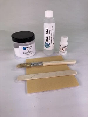 Gelcoat Filler Repair Kit - WHITE - 100g - Acetone, Brush, Sandpaper Included - Image 1 of 4