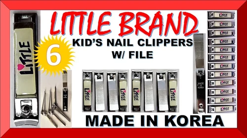 6 LITTLE Deluxe Kid's Nail Clippers INFANT, TODDLER, BABY, CHILD (MADE IN KOREA)