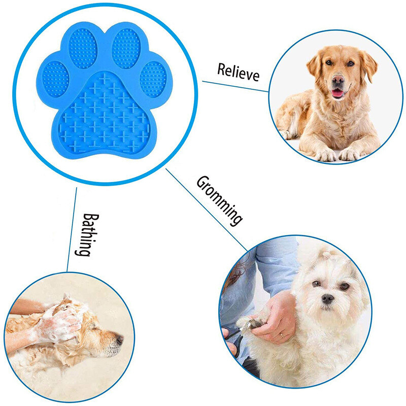 Dog Lick Pad Slow Treater Feeder Mat Silicone Pet Food Bowl Cat Lick Bath Wash eBay