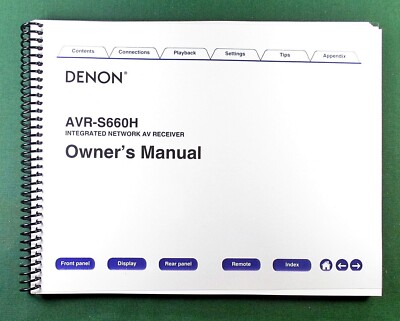 Denon AVR-S660H Instruction Manual: Full Color & Protective Covers!