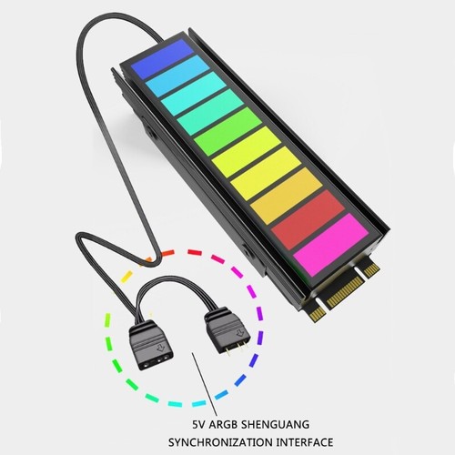PC Enhancement M.2 NVMe SSD Heatsink ARGB Sync for Better Cooling Efficiency - Afbeelding 2 van 10