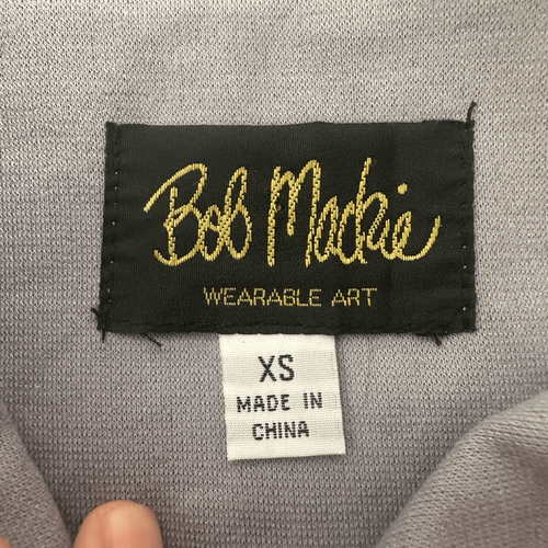 Bob Mackie Wearable Art grau V-Ausschnitt bestickt Tunika Langarm Gr. XS - Bild 6 von 9