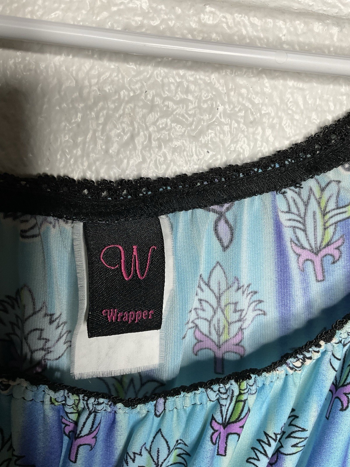 Y2K Wrapper Blue & Green Patterned Sleeveless Top… - image 3