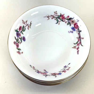 Wedgwood Devon Sprays Coupe Cereal Bowls 1949-1965 Gold Trim - Set of 6 - Image 1 of 4