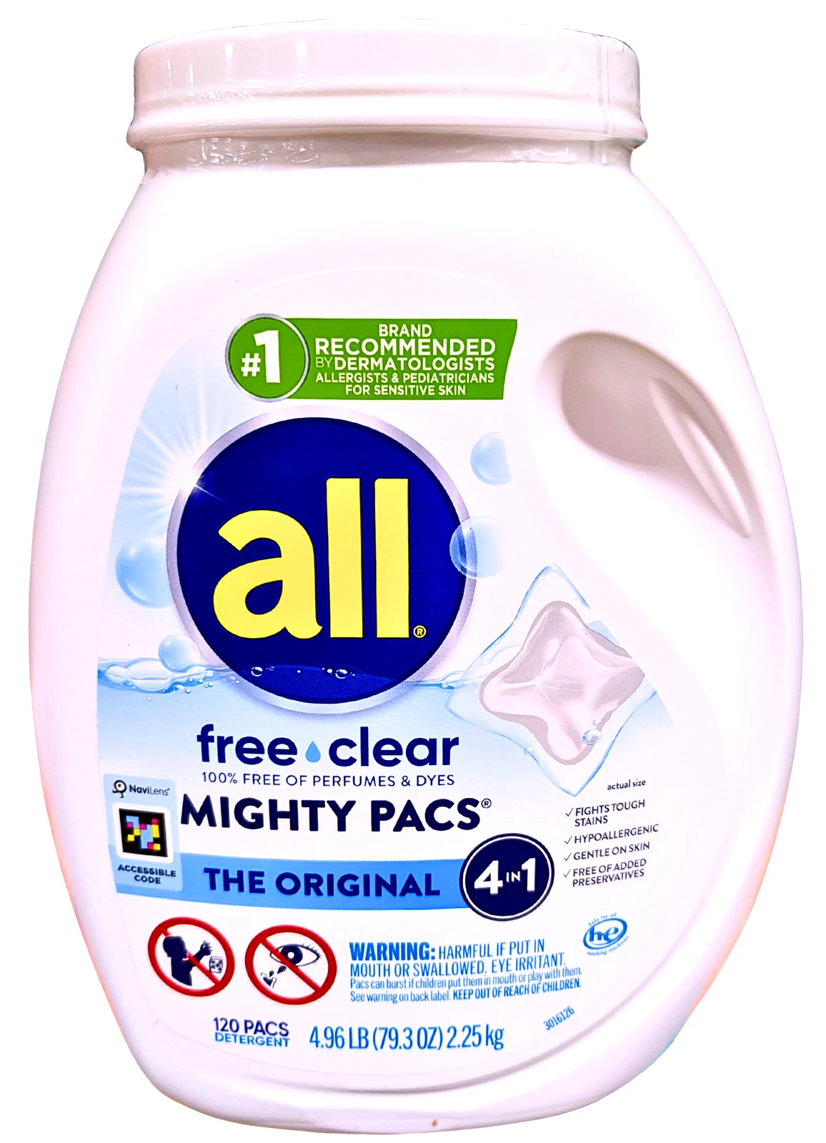 all free clear Mighty Pacs Laundry Detergent Pacs The Original 120 Count
Opens in a new window or ta