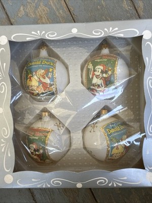 Kurtis S Adler Vintage Disney Glass Ornaments Featuring Mickey And Donald