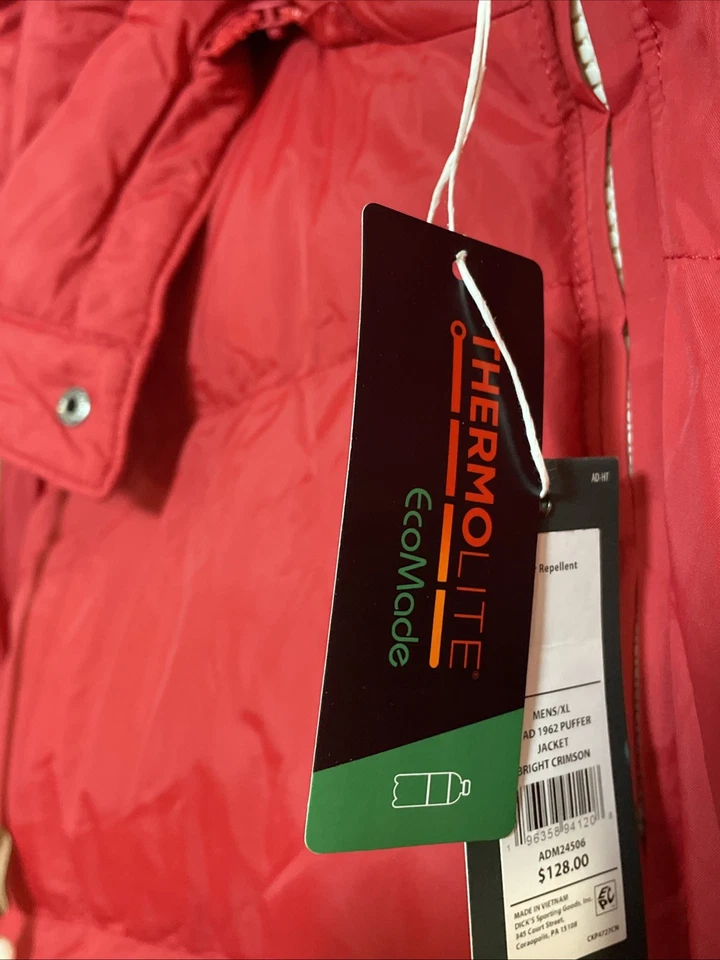 Alpine Design Puffer Jacket Men XL Crimson 1962 Retro Removable Hood $128 NEW - Image 3 of 4