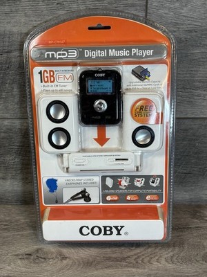 Coby MP3 Digital Music Player and Compact Speaker System 1 GB New Sealed