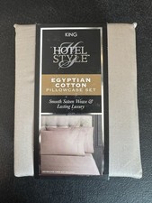 2 Pack of King Hotel Style 600 Thread Count Egyptian Cotton Pillow Cases. New 