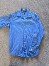 J. Ferrar modern fit button up long sleeve shirt, blue, Men's L