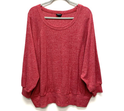 Torrid Relaxed Fit Super Soft Plush Rib Crew Neck Batwing Sweatshirt Red Size 3X