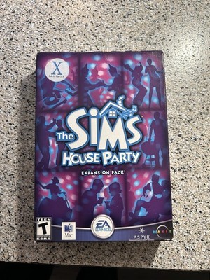 Sims House Party Expansion Pack Purple True Big Box PC 8x10.5 in CD-ROM Rare New
