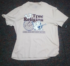 True Religion Buddha World Tour Logo T-Shirt Black Gold Foil Size L — listing 4