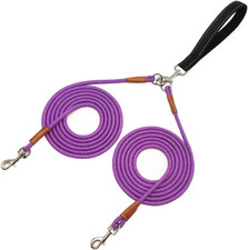 8 FT Double Dog Leash, 2 Way Mulitiple Dog Leash Detachable No Tangle with Soft