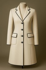 Handmade Leather Trench Coat For Women-Women's White Leather Long Coat