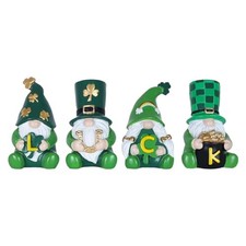 St Patricks Day Decorations, 4 PCS Gnome Resin Figurine for St Patricks Day