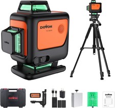 4D Laser Level 360 with Tripod, 2Pcs Batterie...