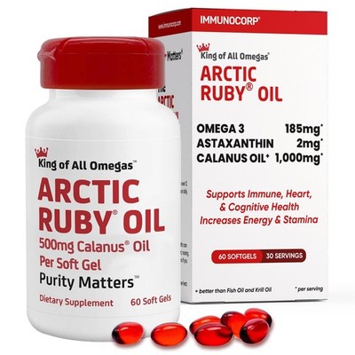 Arctic Ruby Oil - Omega 3 Supplement with Astaxanthin - Contains Antioxidants