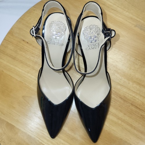 Decolte donna Vince Camuto tacco 4" 9M nere vernice pelle artificiale cinturino alla caviglia - Foto 8 di 20