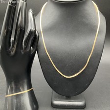 14K Yellow Gold Herringbone Necklace & Bracelet Set Italy Scrap Kinks Snags 3.5g