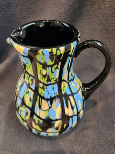 FENTON SIGNED AND STAMPED ONE OF A KIND 2007 DAVE FETTY MOSAIC PITCHER VASE