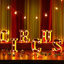 Circus Light up Letters Sign Party Decorations Battery Powered Marquee Lighte...