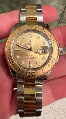 Rolex 16623 Stainless/18K Gold Yacht-Master Gold dial Oyster Perpetual 40MM