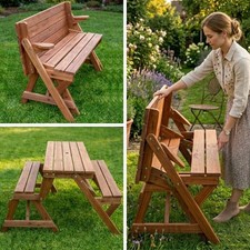 Panca legno da esterno giardino panchina convertibile in tavolo panche pic nic