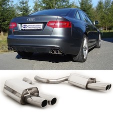 FOX Sportauspuff Duplex je 2x80mm eingerollt schräg für Audi RS6 4F Limo Avant