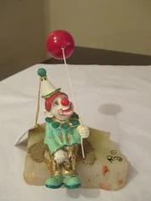 Ron Lee Circus Clown 5" With Red Balloon Red Hair & Nose Signed 1980