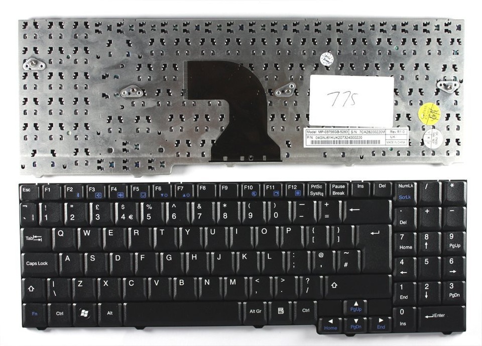 Clavier Dell Alienware M9700/M9750 - QWERTY Espagnol - Noir - MP-03756E0-839