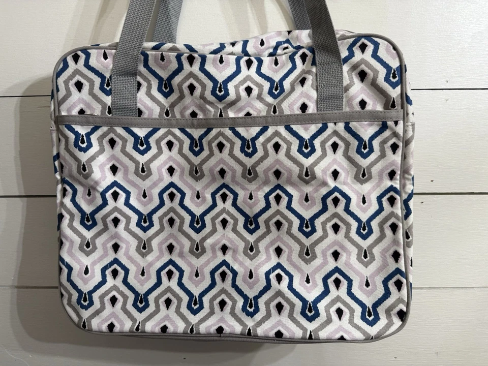Thirty-One 31 Away For The Weekender in Ikat Waves Grey Purple Blue NWOT - Image 2 of 4