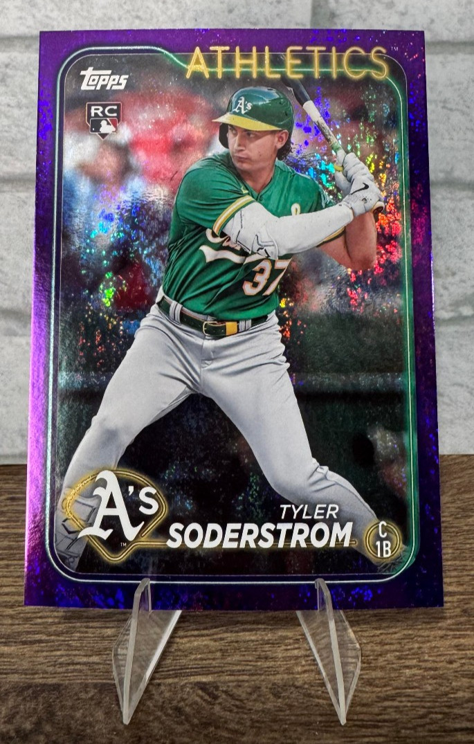2024 Topps Series 1 - Tyler Soderstrom #244 (RC) Purple Holofoil /799 Athletics