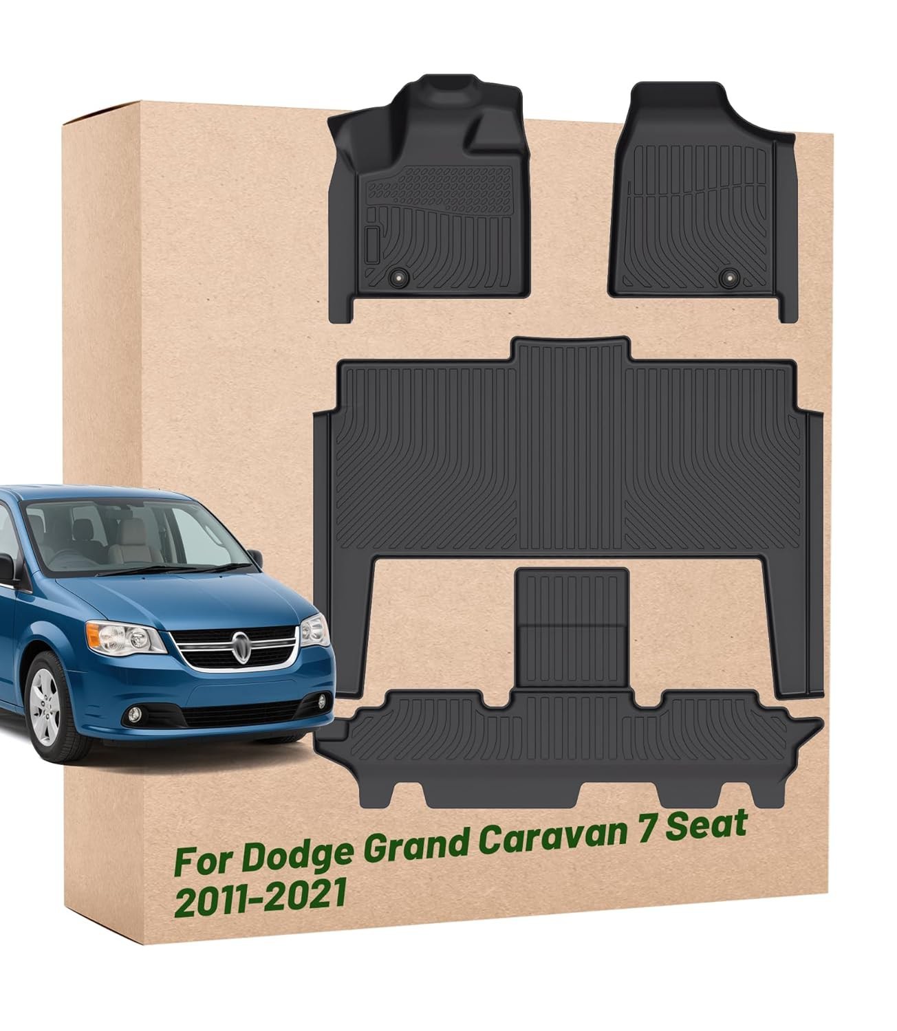 Car Floor Mats Replacement for Dodge Grand Caravan 7 Seat 2011-2021 Waterproof