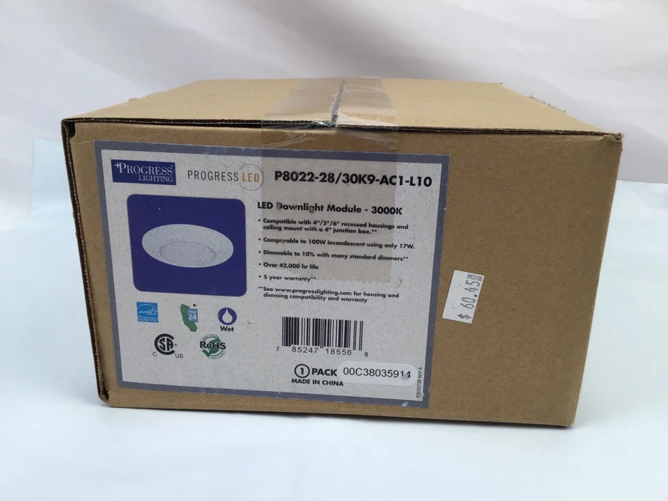 Progress Lighting LED DOWNLIGHT MODULE 3000K Wet Locat P8022-28/30K9-AC1-L10 7” - Image 2 of 4