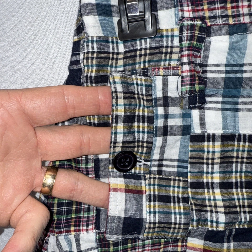 Falda a Cuadros Carole Little Vintage Madrás Talla 8 Algodón Patchwork Línea A Mini Foto 3 de 4