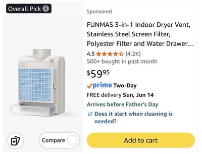 funmas indoor dryer Vent