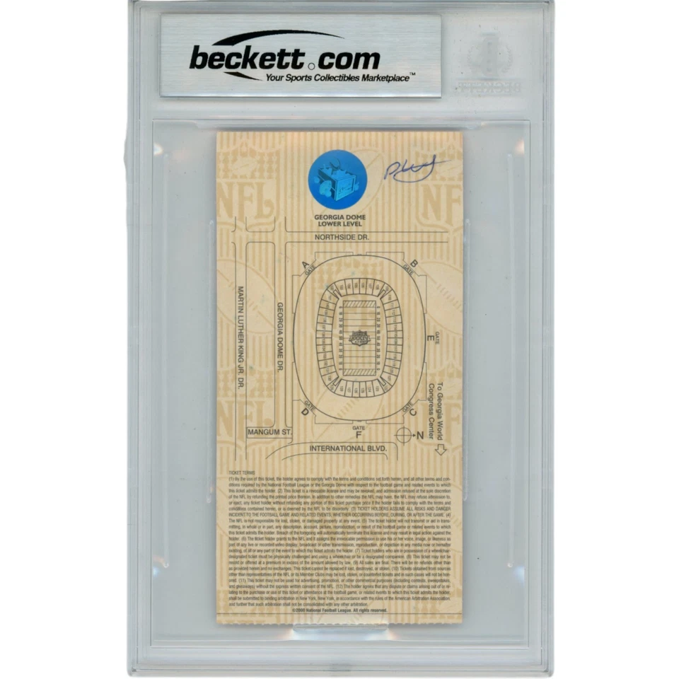 Kurt Warner Autographed St Louis Rams Super Bowl 34 Ticket SB MVP Beckett 50104 - Image 2 of 2