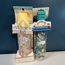 Vintage Nursery Bottles Lot Of 2 Toys R Us and Jack & Jill Silicone Nipple NOS