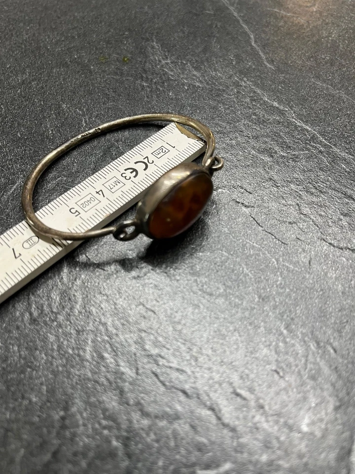 Vintage Bernstein Armreif Dänemark Fanø Schleiferei Ravsliberiet Rita & Uwe Apel - Bild 3 von 4